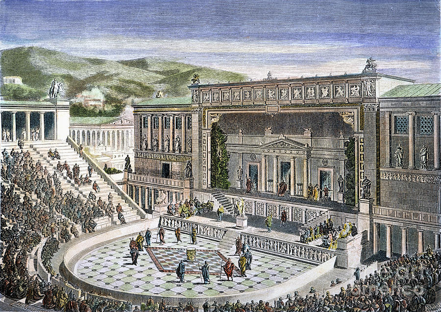 上图:雅典酒神剧场(Theatre of Dionysos)举行戏剧表演。「加上 epichoregeo」原文?πιχορηγ?ω 是一个生动的比喻,取自雅典戏剧节庆的一个典故。有一位富有的人付了合唱团(chorus)的费用,并联合了诗人和政府人士共同推出一场话剧。有几位像这样的富人互相比赛,看谁最慷慨购买道具支持合唱团。于是这个字就代表慷慨大方,不计代价。而基督徒也必须这样不计代价地与神配合,好活出一个正常的基督徒生活。